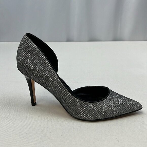 White House Black Market Womens Ella Silver Black Stiletto Pump Heels Size 7M - Picture 7 of 10